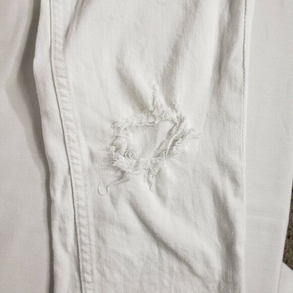 Vigoss Womens Jeans Size 28 L27 The Thompson Tomboy White Distressed Ripped Mid - Picture 11 of 12